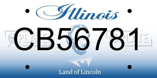 CB56781 Illinois License Plate