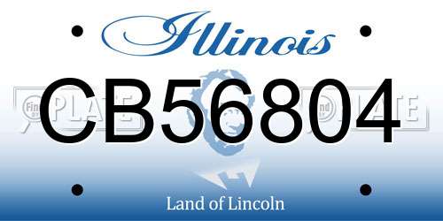 CB56804 Illinois License Plate