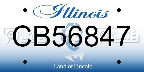 CB56847 Illinois License Plate