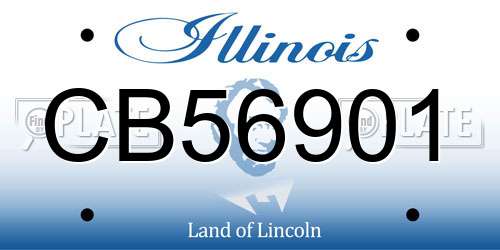 CB56901 Illinois License Plate