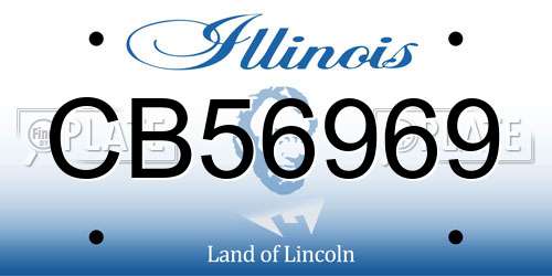 CB56969 Illinois License Plate