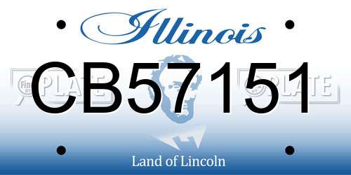 CB57151 Illinois License Plate