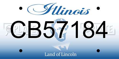 CB57184 Illinois License Plate