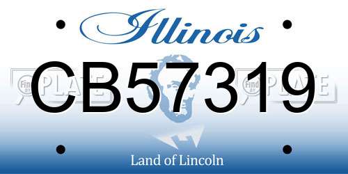 CB57319 Illinois License Plate
