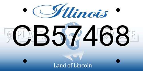 CB57468 Illinois License Plate