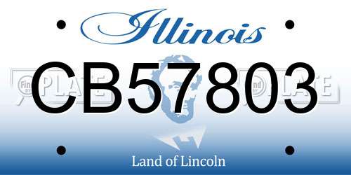 CB57803 Illinois License Plate
