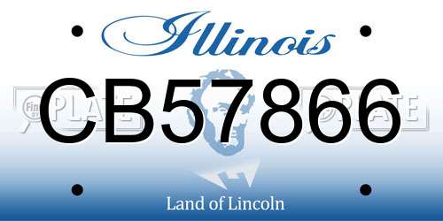 CB57866 Illinois License Plate