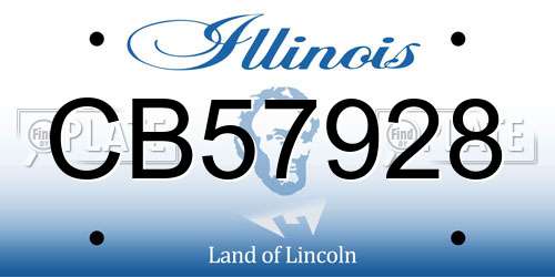 CB57928 Illinois License Plate