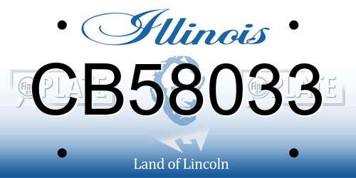 CB58033 Illinois License Plate