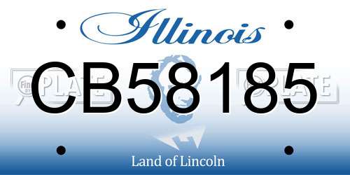 CB58185 Illinois License Plate