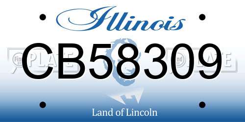 CB58309 Illinois License Plate