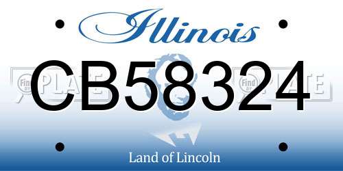 CB58324 Illinois License Plate