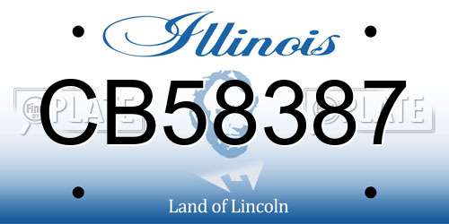 CB58387 Illinois License Plate