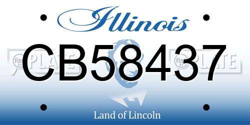 CB58437 Illinois License Plate