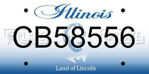 CB58556 Illinois License Plate