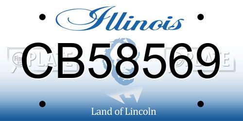 CB58569 Illinois License Plate