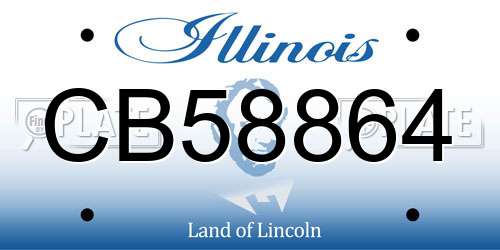 CB58864 Illinois License Plate