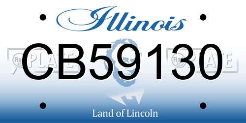 CB59130 Illinois License Plate