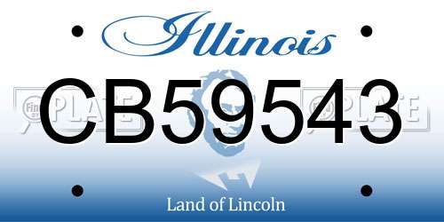 CB59543 Illinois License Plate