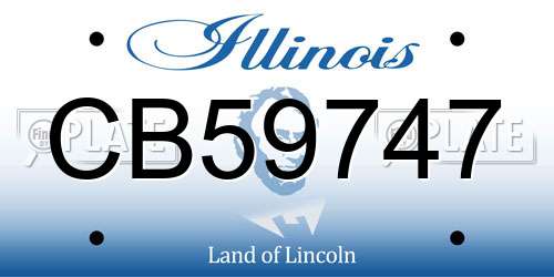 CB59747 Illinois License Plate