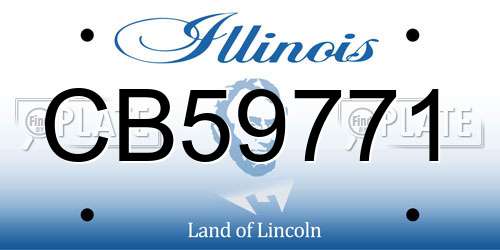 CB59771 Illinois License Plate