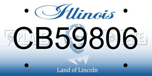 CB59806 Illinois License Plate