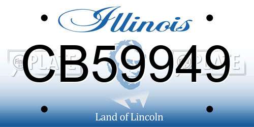 CB59949 Illinois License Plate