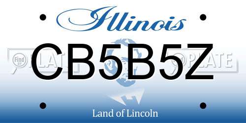 CB5B5Z Illinois License Plate