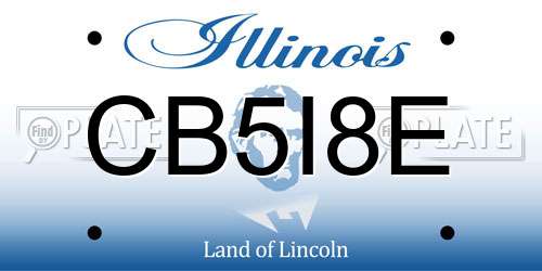 CB5I8E Illinois License Plate