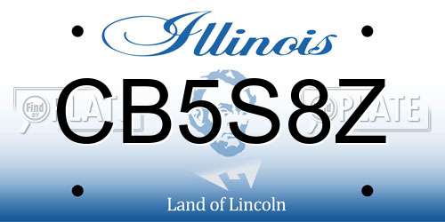 CB5S8Z Illinois License Plate