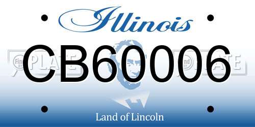 CB60006 Illinois License Plate