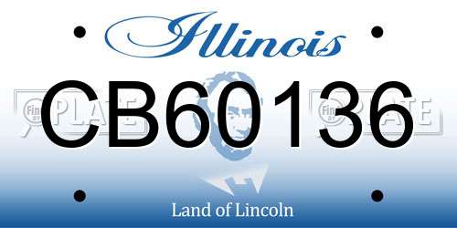 CB60136 Illinois License Plate