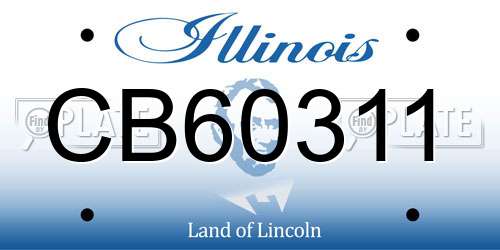 CB60311 Illinois License Plate