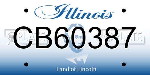 CB60387 Illinois License Plate