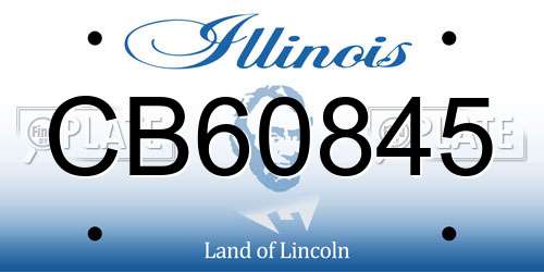CB60845 Illinois License Plate