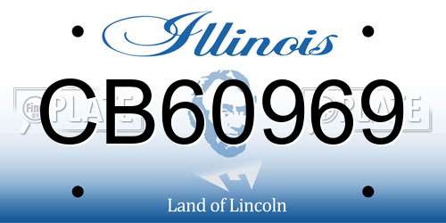 CB60969 Illinois License Plate