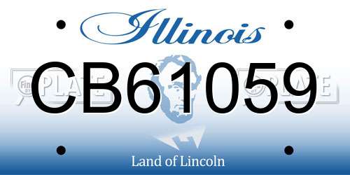 CB61059 Illinois License Plate