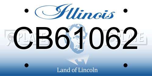 CB61062 Illinois License Plate