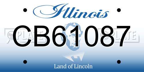 CB61087 Illinois License Plate