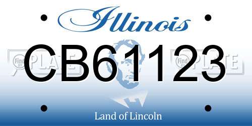 CB61123 Illinois License Plate