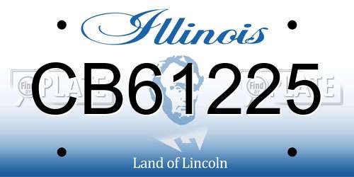 CB61225 Illinois License Plate