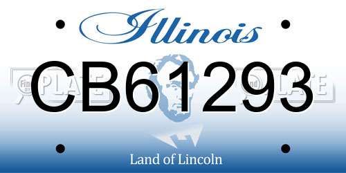 CB61293 Illinois License Plate