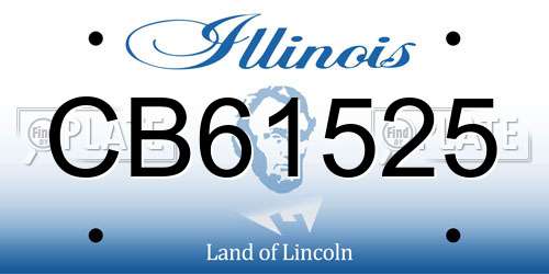 CB61525 Illinois License Plate