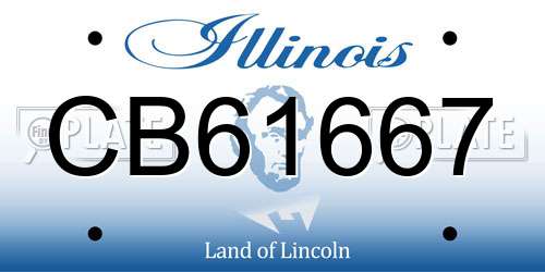 CB61667 Illinois License Plate