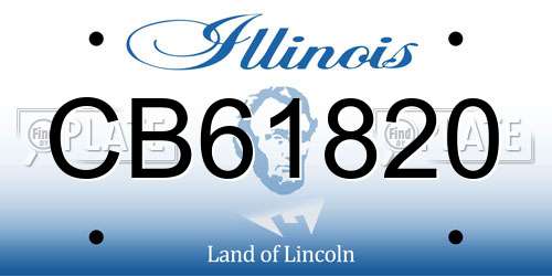 CB61820 Illinois License Plate
