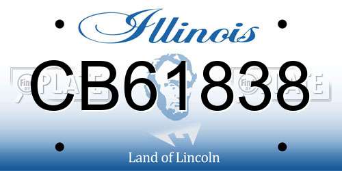 CB61838 Illinois License Plate
