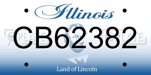 CB62382 Illinois License Plate