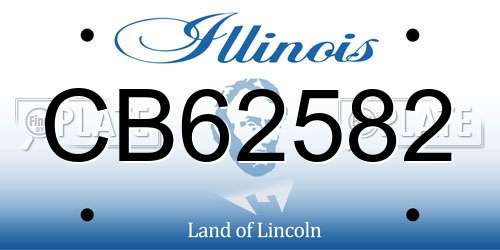 CB62582 Illinois License Plate
