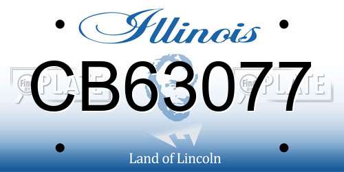 CB63077 Illinois License Plate