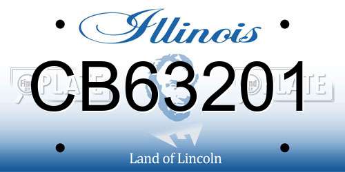 CB63201 Illinois License Plate